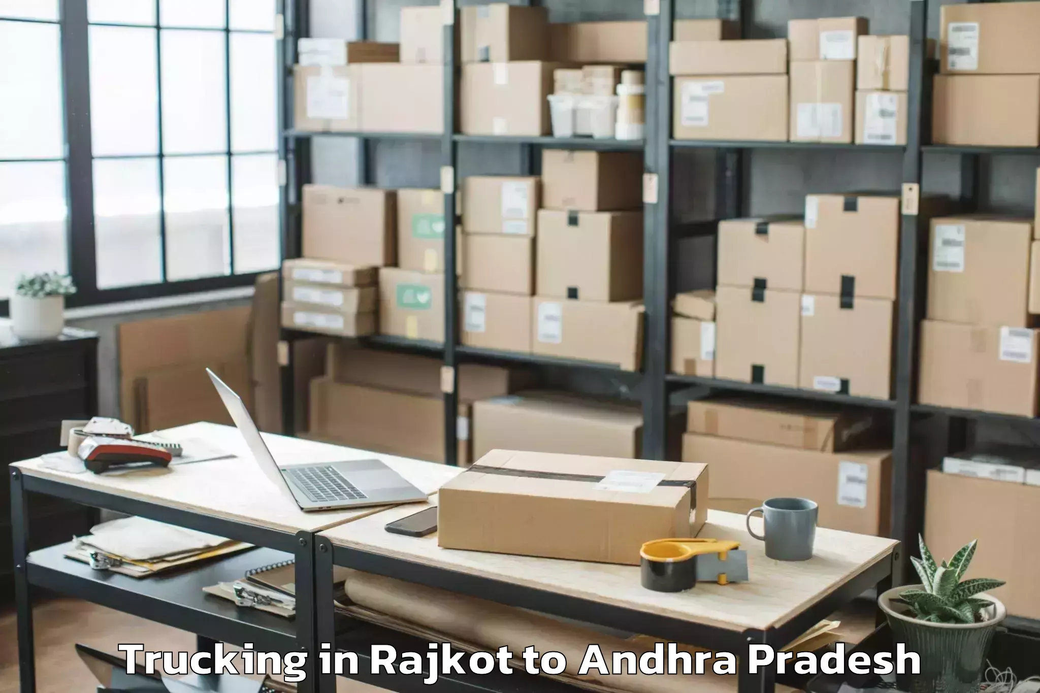 Professional Rajkot to Korukollu Trucking